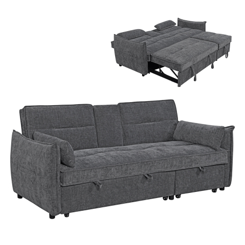 Interior - SOFABED MULTIFORM 2-SEATER VELAR HM3305.01 GREY FABRIC 208x86x85Hcm.
