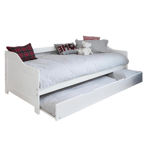 Camera copiilor - SOFABED TRADDY HM704.03 PINE WOOD IN WHITE FOR MATTRESSES 190x90cm.