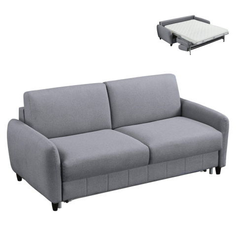 Interior - SOFABED WITH FOLDABLE MATTRESS ETUDINE HM3311.01 GREY FABRIC 190x98x90Hcm