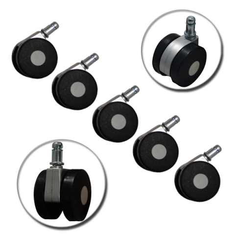 Piese de schimb - Spare caster wheels for office chair special Black-Silver set 5pieces