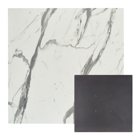 Blaturi HPL - SQUARE HPL TABLETOP HM5838.31 WHITE MARBLE 70x70cm.