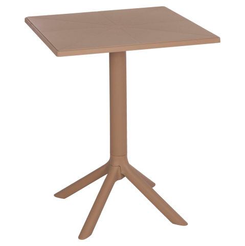 Mese - SQUARE POLYPROPYLENE TABLE TERRIN HM6125.14 CAPPUCCINO 60x60x75Hcm.
