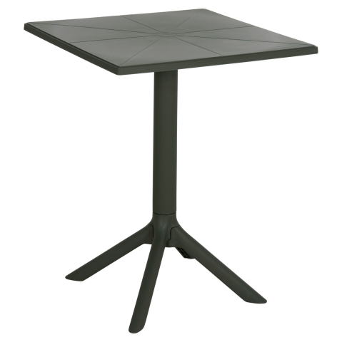 Mese - SQUARE POLYPROPYLENE TABLE TERRIN HM6125.15 DARK OLIVE 60x60x75Hcm.