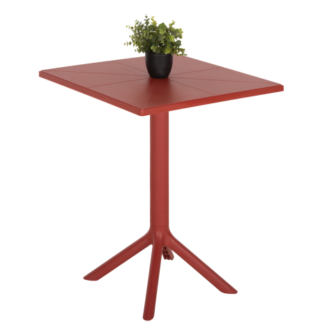 Mese - SQUARE POLYPROPYLENE TABLE TERRIN HM6125.16 RED 60,5x60,5x76,5Hcm.