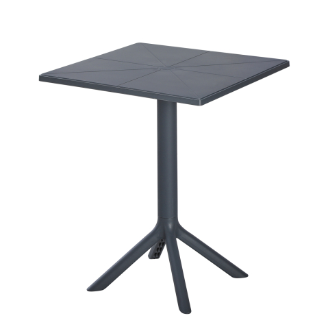 Mese - SQUARE POLYPROPYLENE TABLE TERRIN HM6125.20 DARK GREY 60,5x60,5x76,5Hcm.
