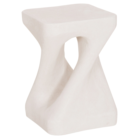 Interior - SQUARE STOOL SANTORINI HM18337 POLYRESIN--OFF WHITE 30x30x45Hcm.