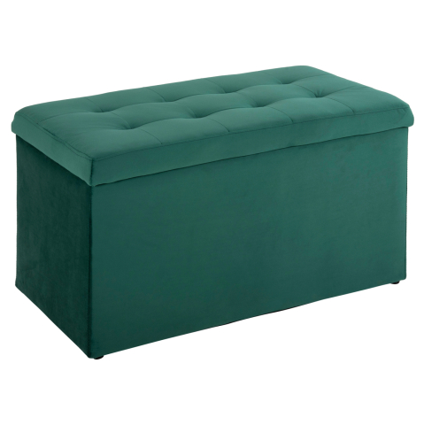 Taburete - STOOL-CHEST PUNK HM279.13 CYPRESS GREEN VELVET 90x50x52H cm.