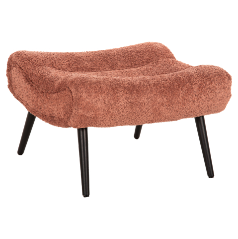 Taburete - STOOL-FOOTREST BRYM HM9606.02 PINK BOUCLE FABRIC-BLACK WOODEN LEGS 68X58X40Hcm.