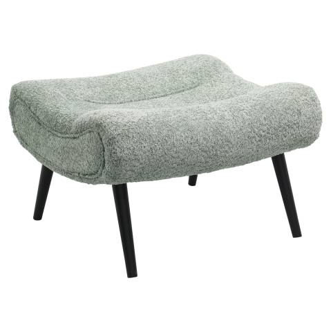 Taburete - STOOL-FOOTREST BRYM HM9606.05 PISTACHIO GREEN BOUCLE FABRIC-BLACK WOODEN LEGS 68X58X40Hcm.