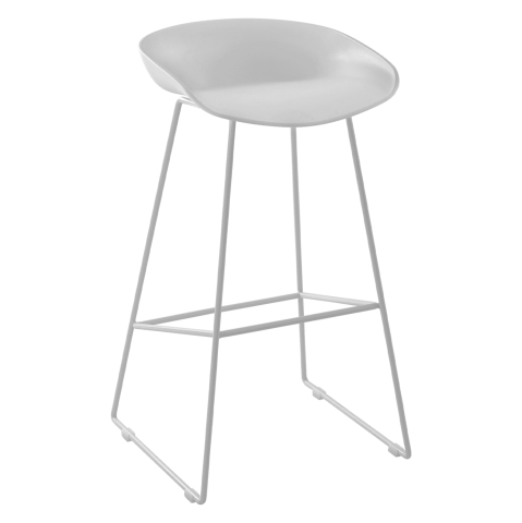 Scaune de bar - Stool HM8450.01 Metallic with seat PP White 47x47x83cm