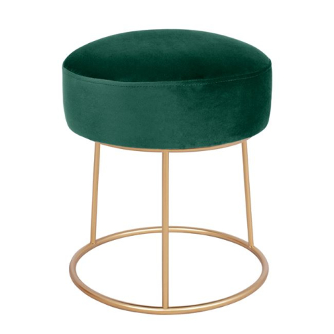 Taburete - Stool Karlo HM8411.03 Cypress Green color Velvet with Gold Base ''36x38 h cm