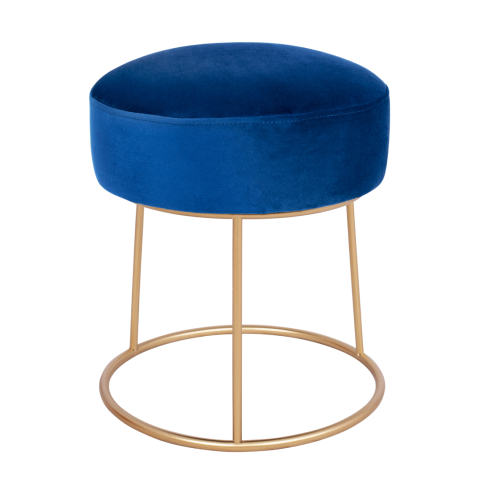 Taburete - Stool Karlo HM8411.08 Blue with gold Base ''36x38 h cm