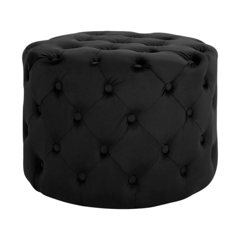 Taburete - Stool Kassie HM8406.04 Black Velvet Chesterfield Type D60x43h cm