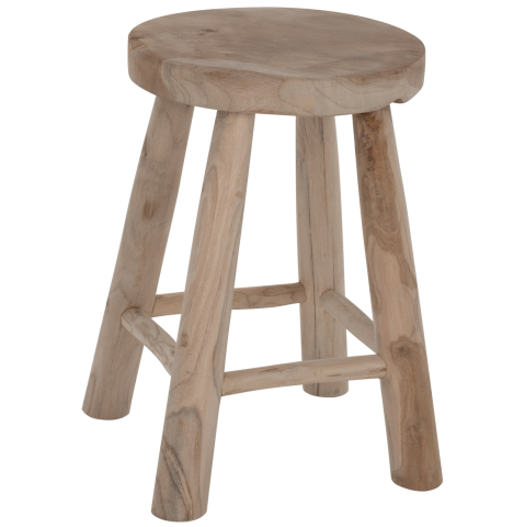 Taburete - STOOL KONT HM9337 SOLID TEAK SHORT NATURAL Φ30Χ45Ηcm.
