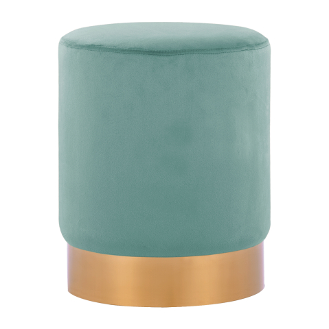 Taburete - STOOL LEVY HM8408.07 PISTACHIO GREEN VELVET WITH GOLD BASE Φ35x43Hcm.