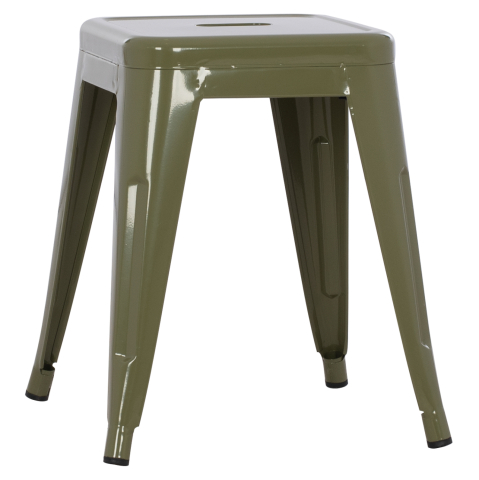 Taburete - STOOL MELITA HM0096.43 METAL IN DARK OLIVE COLOR 37x37x45Hcm.