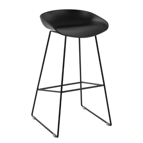 Scaune de bar - Stool Metallic HM8450.02 with seat PP Black 47x47x83cm