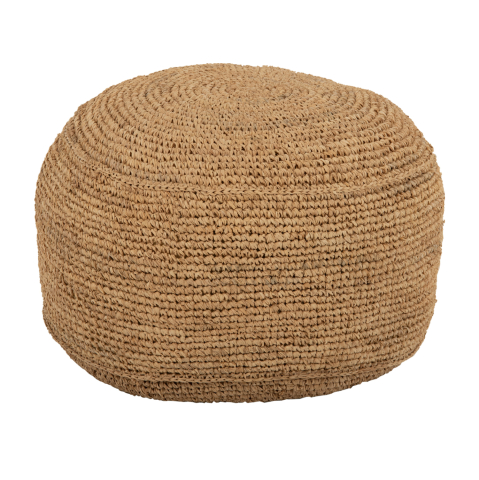 Taburete - STOOL-POUF AONI HM7828 MADE OF DRIED PALM FIBERS IN NATURAL COLOR Φ48x37Hcm.