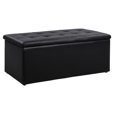 Taburete - Stool PU with Storage Space Triscube Black HM223.01 121x51.5x50cm