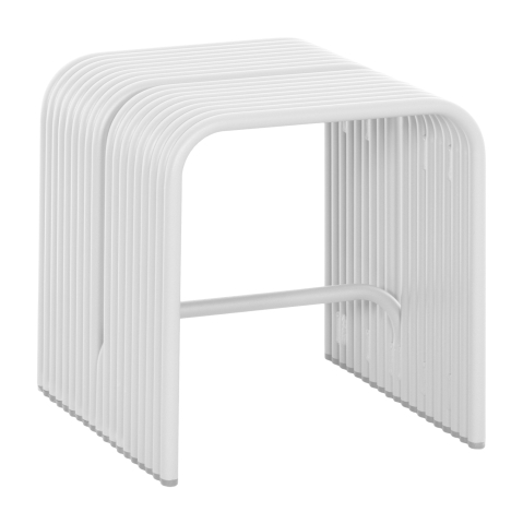 Taburete - STOOL SERIES INTREPID HM6325.02 ALUMINUM IN WHITE 40x38x42.5Hcm.