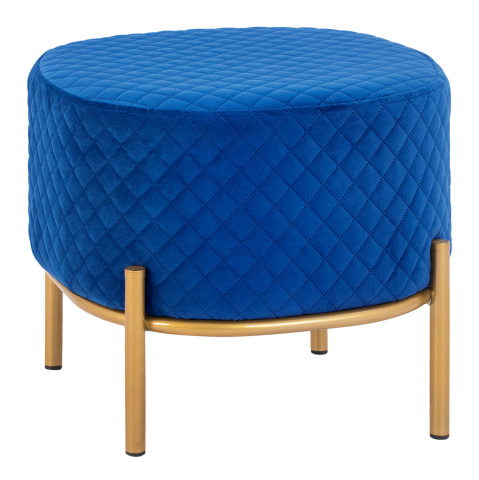 Taburete - Stool Sinta HM8638.08 blue Velvet with gold base 42x42x38cm