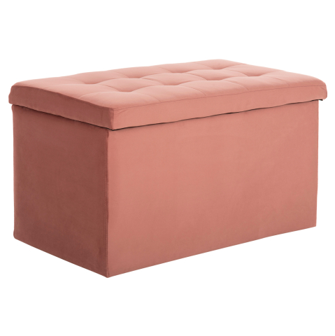 Taburete - STOOL/TRUNK WITH STORAGE SPACE PUNK HM279.12 DUSTY PINK VELVET 90x50x52Hcm.