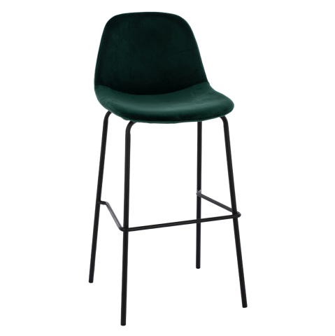 Scaune de bar - Stool VINCENT HM8579.13 VELVET GREEN AND METAL FRAME 56,5x47x106 cm.