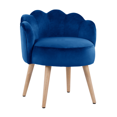 Taburete - Stool with back Elise HM8628.08 Blue Velvet 55x52x60cm