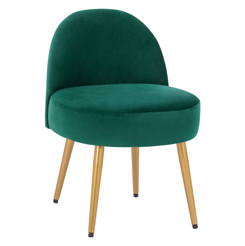 Taburete - Stool with back Yasmine from cypress green velvet and gold legs HM8395.13 47x43x65cm