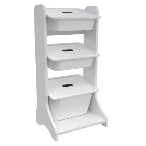 Camera copiilor - STORAGE FURNITURE FRED HM18207.01 WHITE MELAMINE 44x35x90Hcm.
