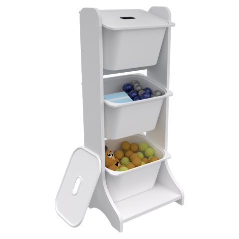 Camera copiilor - STORAGE FURNITURE FRED HM18208.01 WHITE MELAMINE 44x35x107Hcm.