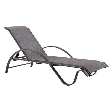 Sezlong-uri - Sunbed Aluminum Grey with textline grey HM5133.01 194x54-66x30 cm.