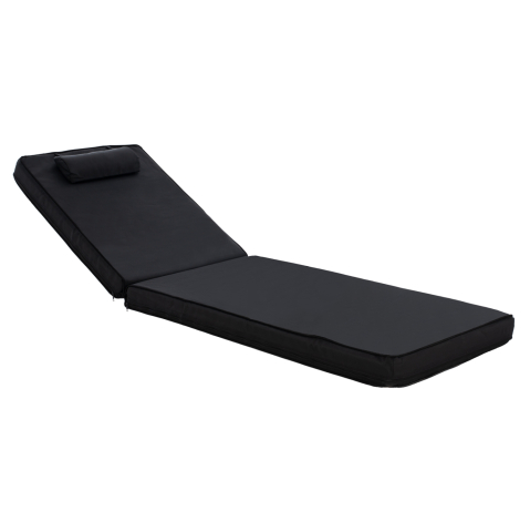 Perne - Sunbed Cushion Textline Sifnos Black HM11236.05T 196(117+1+78)x58x8 cm