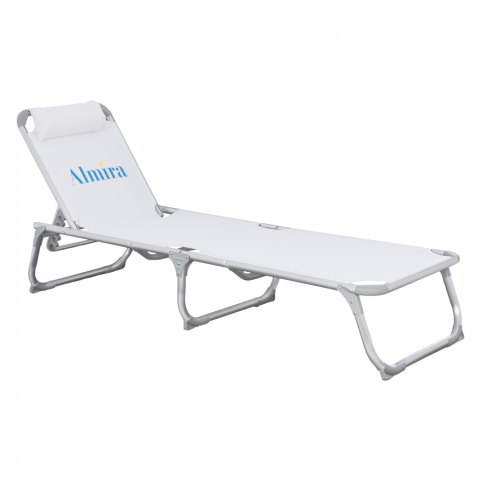 Sezlong-uri - Sunbed for beach HM5054.03 Heavy type White color Aluminum 188x58x31-81 cm.