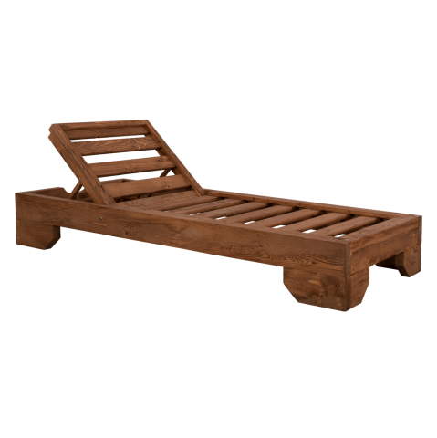 Sezlong-uri - Sunbed Wooden Heavy-duty Macadonia HM5646.01 Walnut 204X77,5X29cm