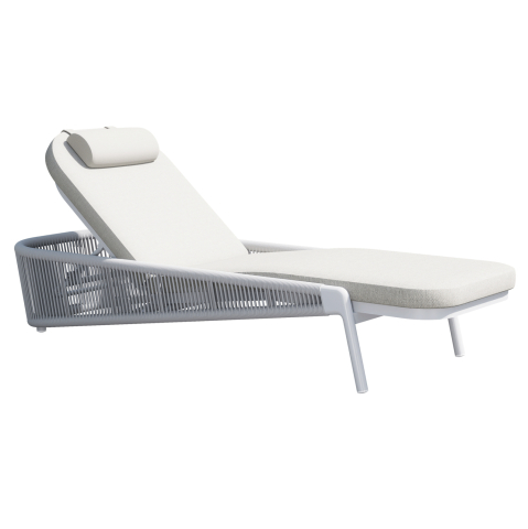 Sezlong-uri - SUNBED XANTION HM6475.02 IVORY ALUMINUM--BEIGE ROPE-OLEFIN FABRIC 75x210x92Hcm.