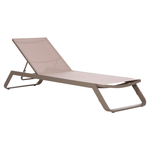 Sezlong-uri - SUNLOUNGER MARIMAR HM6562.03 ALUMINUM FRAME IN TAUPE and TEXTILENE IN BEIGE 220x67.5x31.5Hcm