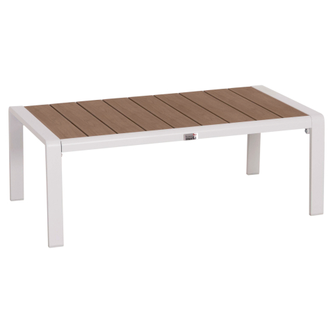 Mese - SUNLOUNGER SIDE TABLE BENTRY HM6276.01 ALUMINUM IN WHITE--POLYWOOD 100x56x35Hcm.