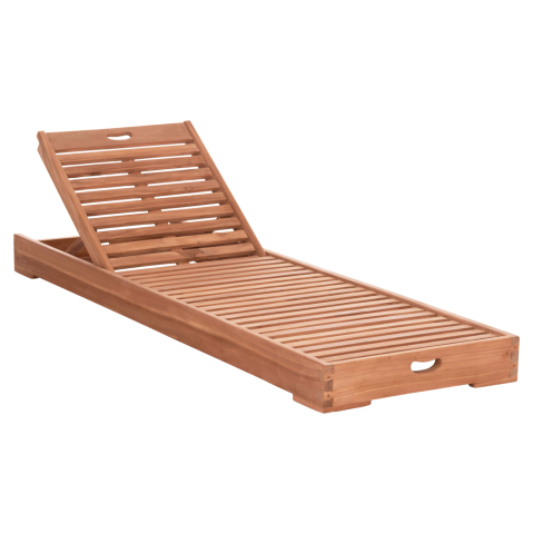 Sezlong-uri - SUNLOUNGER WITHOUT CUSHIONS CHET HM6160 TEAK WOOD IN NATURAL 200x65x13Hcm.