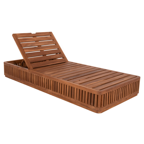 Sezlong-uri - SUNLOUNGER WITHOUT CUSHIONS VERNON HM6331 TEAK WOOD IN NATURAL 200x80x25Hcm.