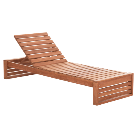 Sezlong-uri - SUNLOUNGER WITHOUT CUSHIONS ZIZEL HM6161 TEAK WOOD IN NATURAL 200x71x30Hcm.