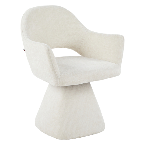 Interior - SWIVEL DINING CHAIR SIMA HM18360.02 LINEN FABRIC IN ECRU 64x61x84.5Hcm