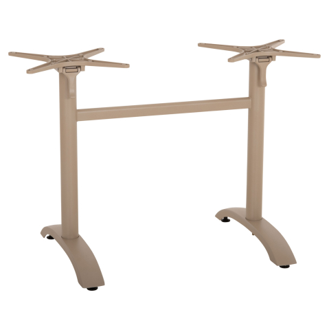 Baze pentru mese - TABLE BASE 2-COLUMN WITH FOLDING CROSSES HM468.25 ALUMINUM IN CAPPUCCINO 78x59.5x73H