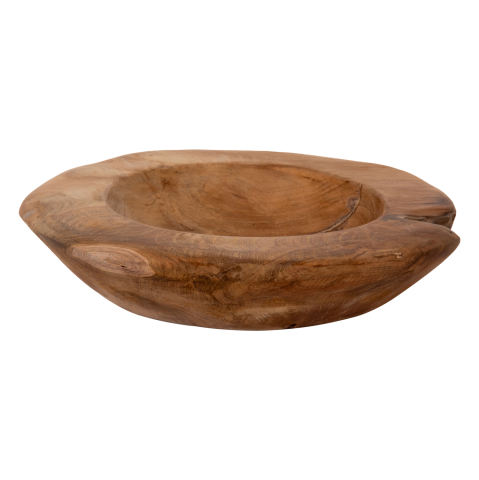 Decoratiuni pentru masa - TABLE DECOR BOWL YOKI HM9627 TEAK WOOD Φ29x6Hcm.