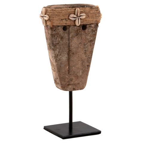 Decoratiuni pentru masa - TABLE DECOR FACE HM4315 PARAS STONE IN BLACK METAL STAND 7x10x7x21H cm.