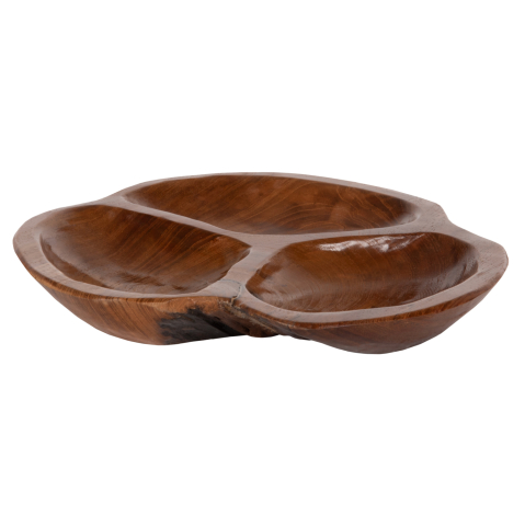 Decoratiuni pentru masa - TABLE DECOR HM4272 PEANUT BOWL MADE OF TEAK WOOD IN NATURAL COLOR Φ30x4,5Hcm.
