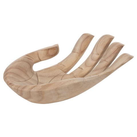 Decoratiuni pentru masa - TABLE DECORATION LEFT HAND HM4278L SOLID ALBASIA WOOD IN NATURAL 30x20x10Hcm.