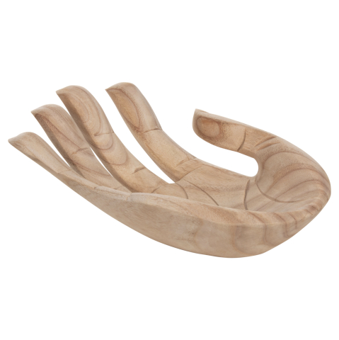 Decoratiuni pentru masa - TABLE DECORATION RIGHT HAND HM4278R SOLID ALBASIA WOOD IN NATURAL 30x20x10Hcm.