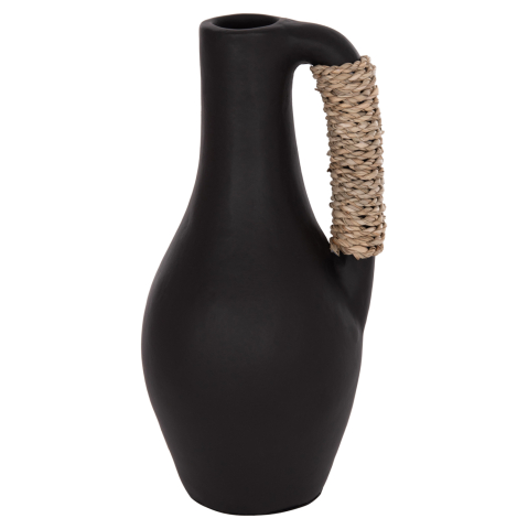 Decoratiuni - TABLE DECORATIVE VASE CAMMER HM4687.01L TERRACOTA IN BLACK--Φ18x39Hcm.