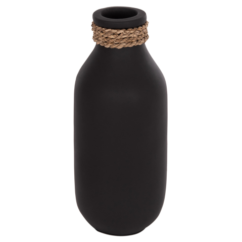 Decoratiuni - TABLE DECORATIVE VASE CAMMER HM4687.01M TERRACOTA IN BLACK--Φ13x34Hcm.